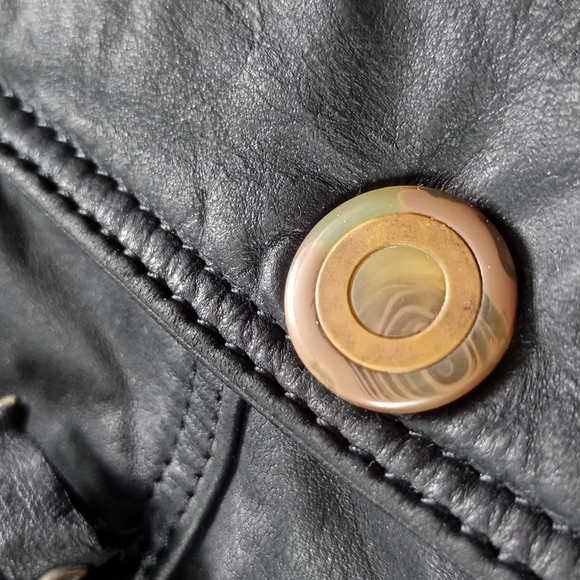 RARE Vintage Arctic Life Thick Leather Aviator Biker Jacket Dinno Gallucci - Picture 11 of 14